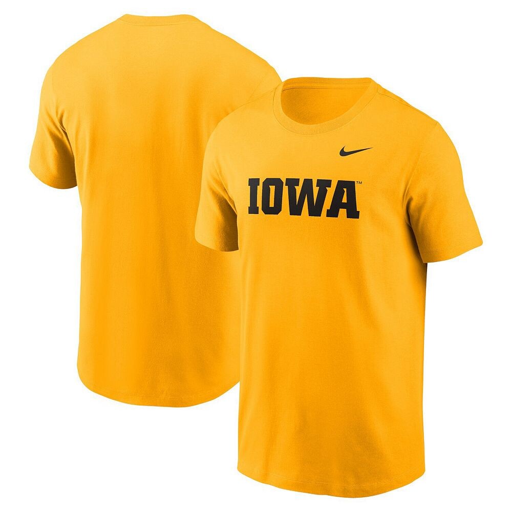Мужская футболка Nike Gold Iowa Hawkeyes Primetime Evergreen Wordmark, цвет Iwa Gold