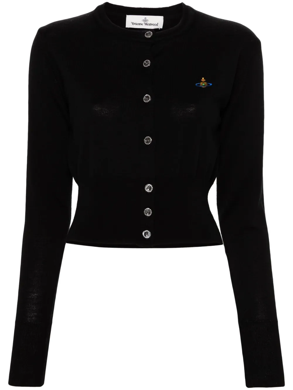 

Шерстяной кардиган с вышитым логотипом Orb Vivienne Westwood, черный