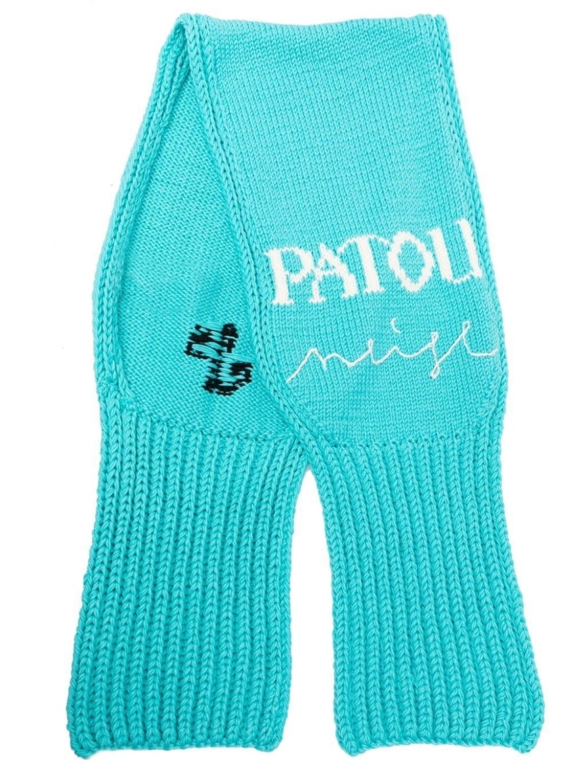

Patou шарф вязки интарсия с логотипом, синий