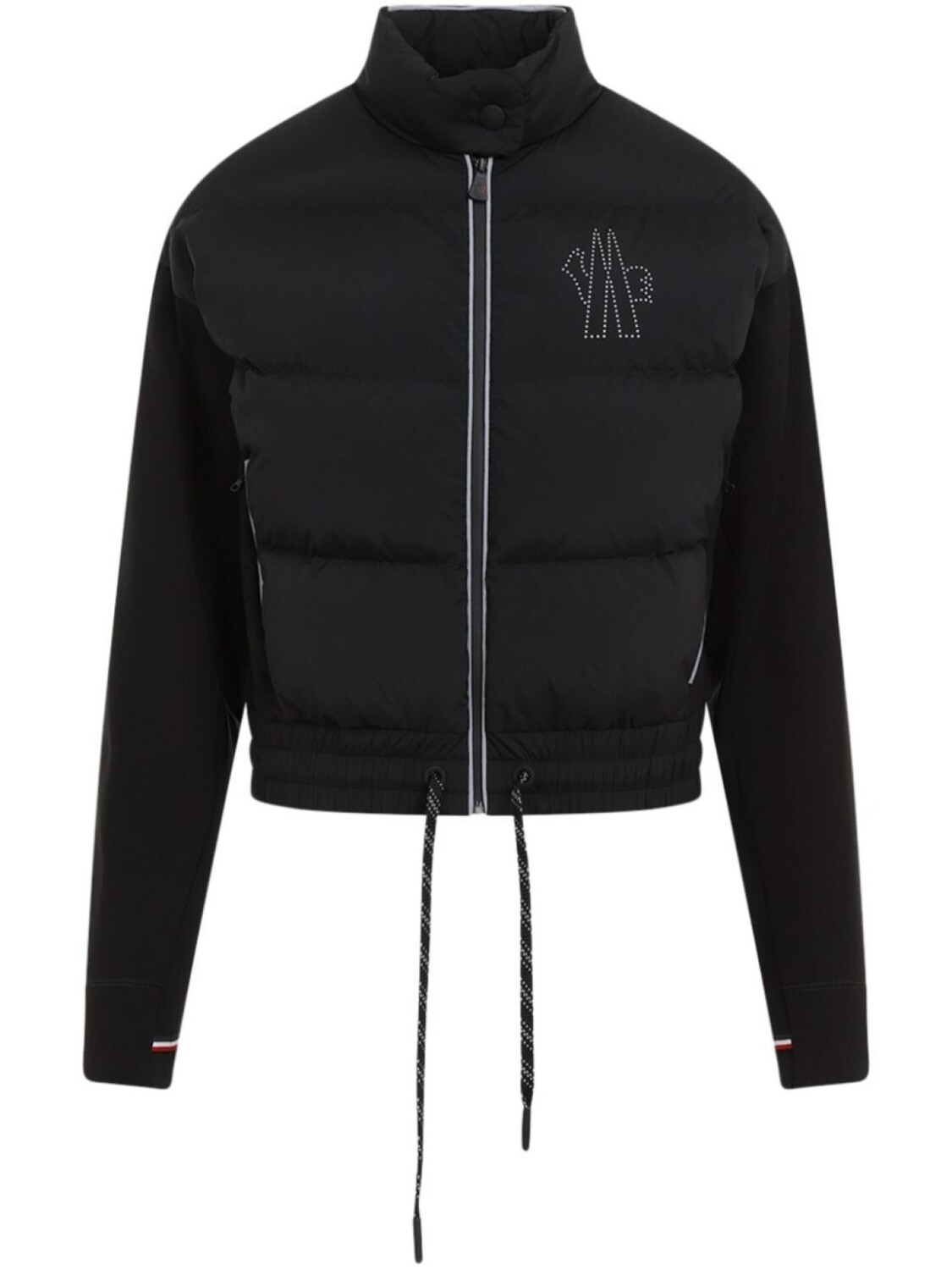 

Moncler куртка-стёганая с логотипом-аппликацией, черный