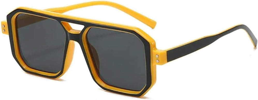 

Солнцезащитные очки с защитой UV400 | Двойные перемычки, панк, прозрачный градиент | для женщин и мужчин, для занятий спортом на открытом воздухе и вождения DSVIGF, Yellow Black