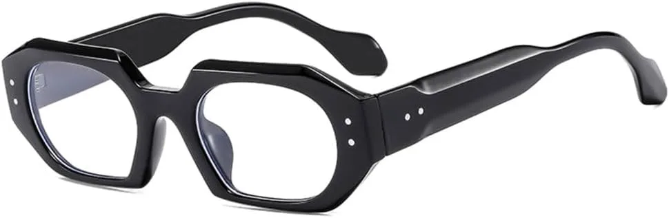 

Солнцезащитные очки LVTFCO Polygon для женщин, модные, с заклепками, широкие дужки, модные солнцезащитные очки для мужчин, защита от УФ-излучения UV400, Black Clear