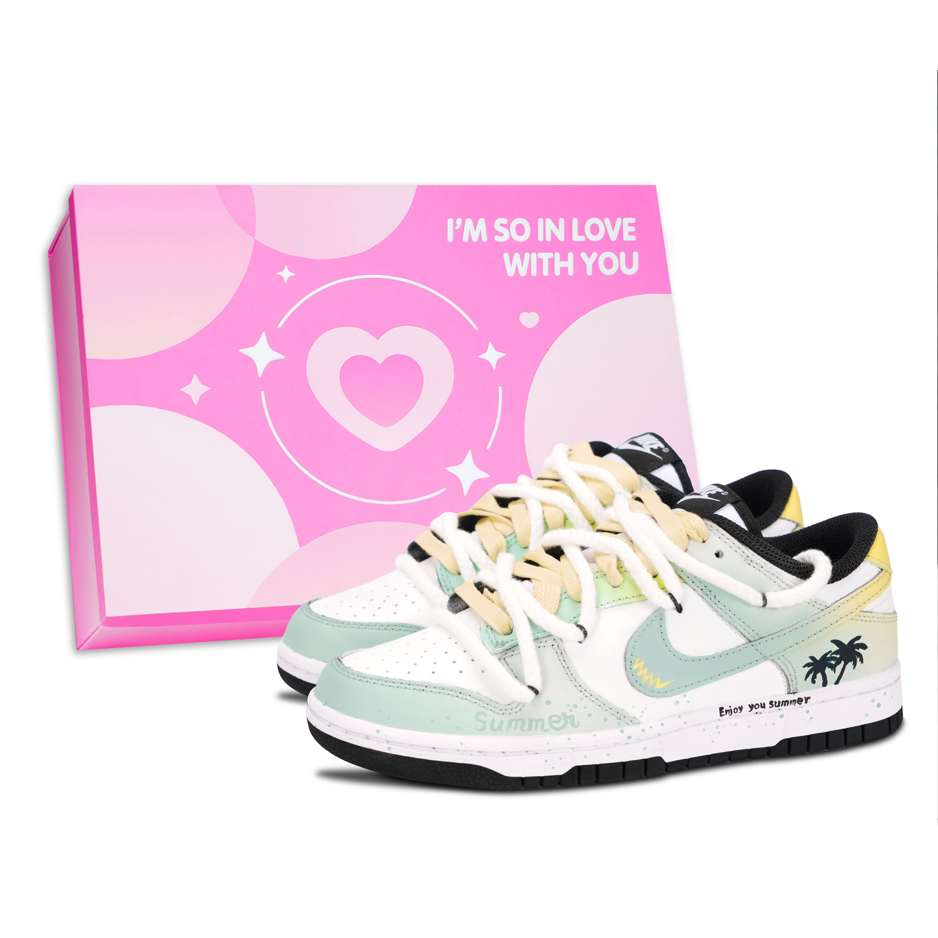 

Nike Dunk Black White, Coconut Slip Resistant Abrasion Resistant низкие кроссовки для скейтбординга Unisex Yellow Green