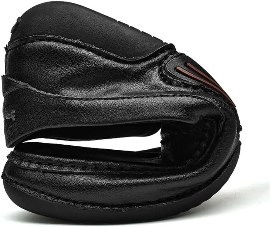 Мокасины кожаные мужские Loafers Black DHFIRUFSHLO — фото 3