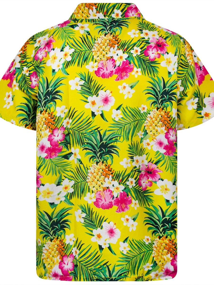 Рубашка на пуговицах классического кроя King Kameha Pineapple Flowers, желтый — фото 2