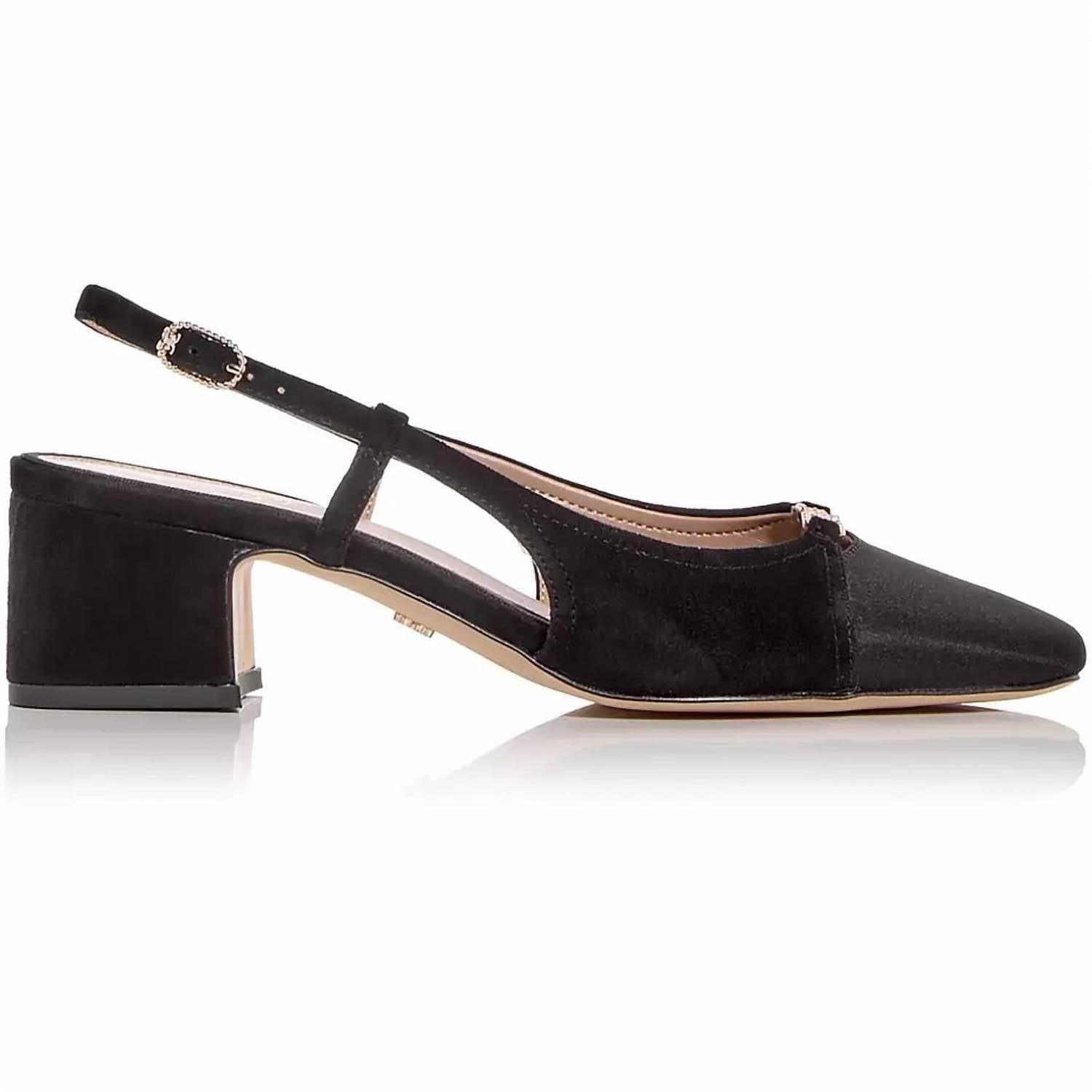 Женские туфли Tarra Slingback на каблуке из черной замши Sam Edelman — фото 2