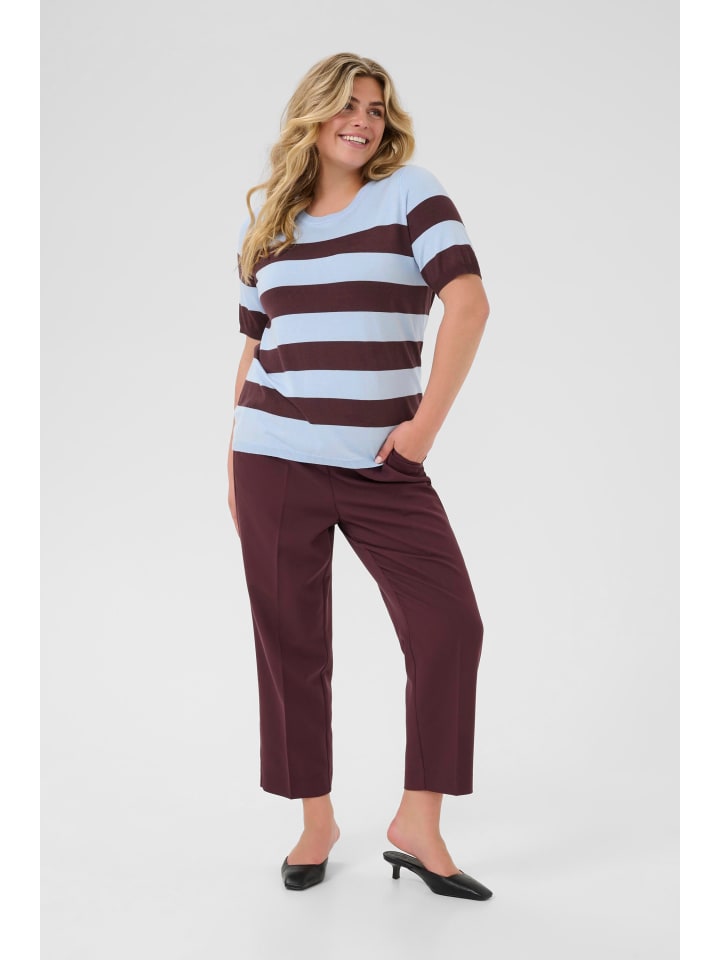 

KAFFE curve KClizzy Вязаный свитер стандартного кроя в широкую полоску Windsurfer/Fudge