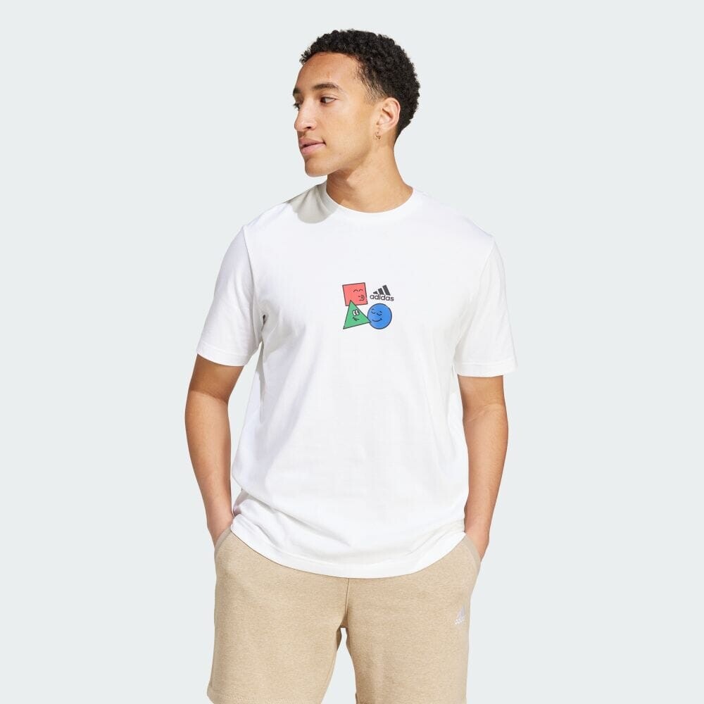 

Футболка Adidas [Worn by INI's Jin Matsuda] Positivity Shape Graphic Short Sleeve T-Shirt, белый