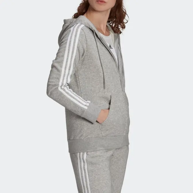Куртка женская средняя серый/белый Adidas — фото 4