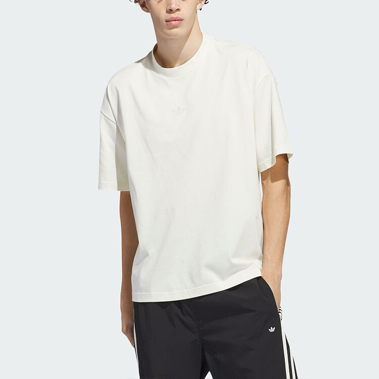 Футболка унисекс цвета слоновой кости белого цвета Adidas Originals, белый — фото 4