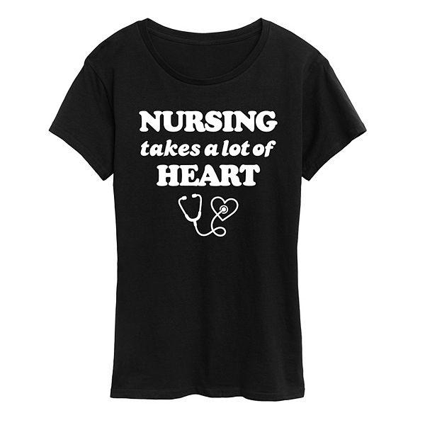 

Футболка с принтом Women's nursing takes a lot of heart Unbranded, Black, Черный, Футболка с принтом Women's nursing takes a lot of heart Unbranded, Black