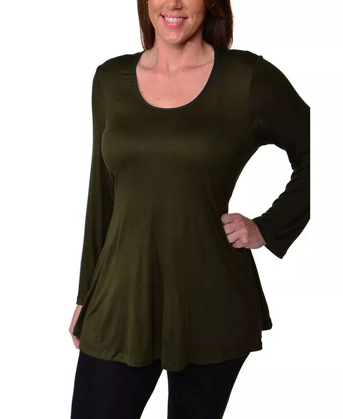 

Женская туника больших размеров Poised Swing Top 24seven Comfort Apparel, зеленый