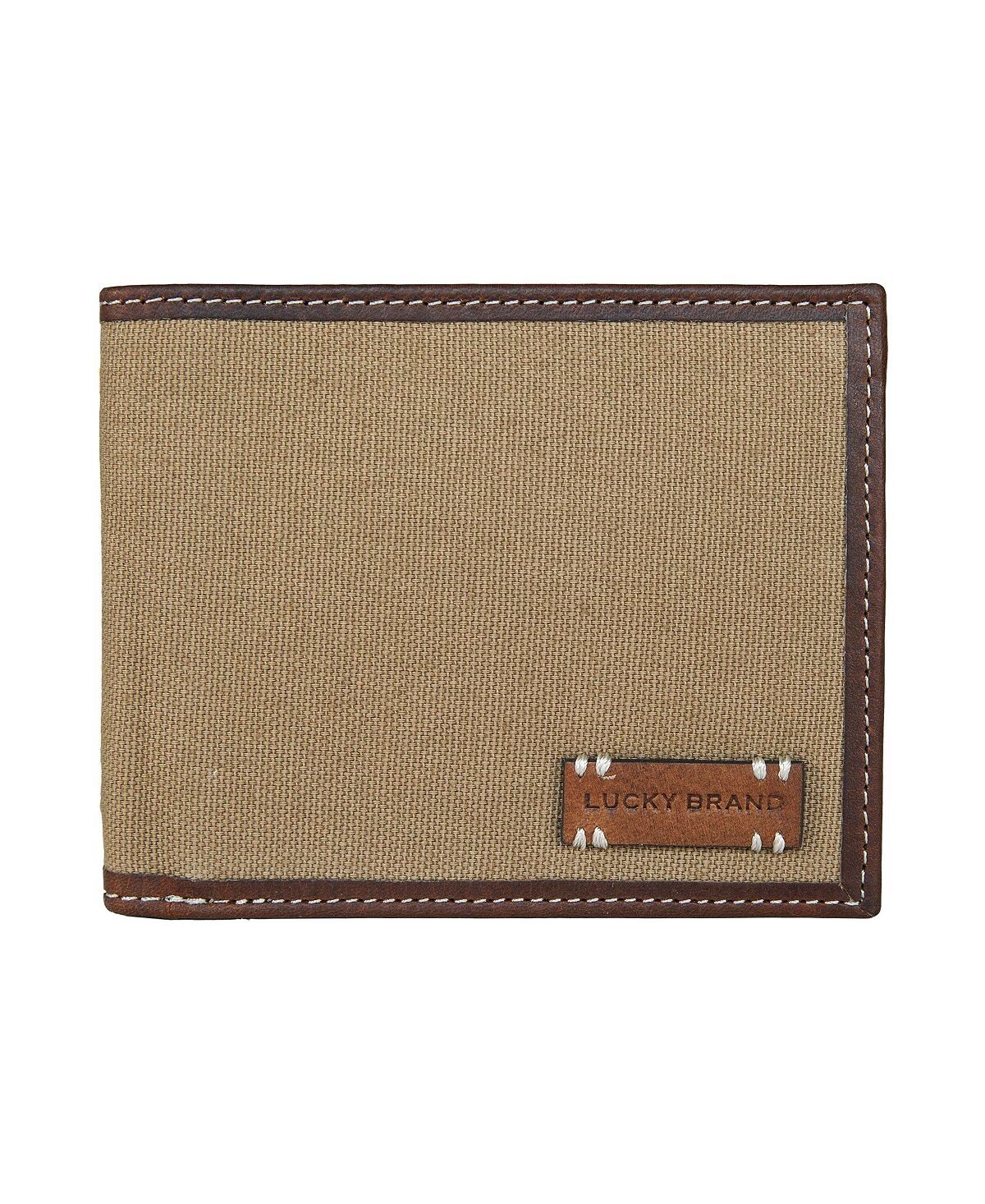 

Мужской кошелек двойного сложения из парусины с кожаной отделкой Lucky Brand