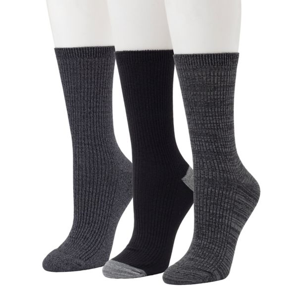 

Женские носки на каждый день, упаковка 3 пары Cuddl Duds, цвет black rib