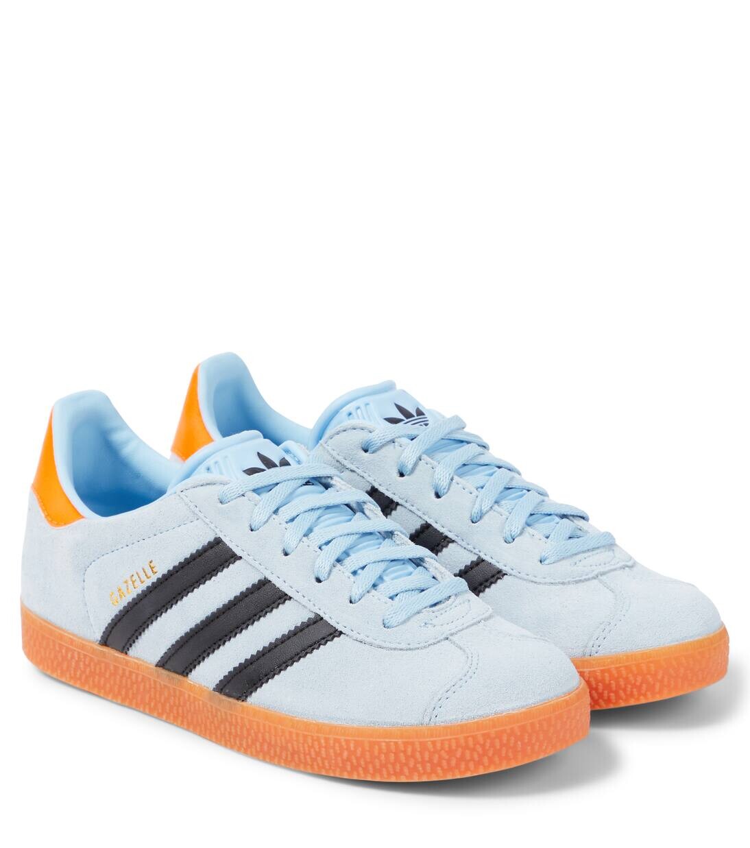 

Кроссовки Gazelle из замши Adidas Originals Kids, цвет clear sky/core black/orange
