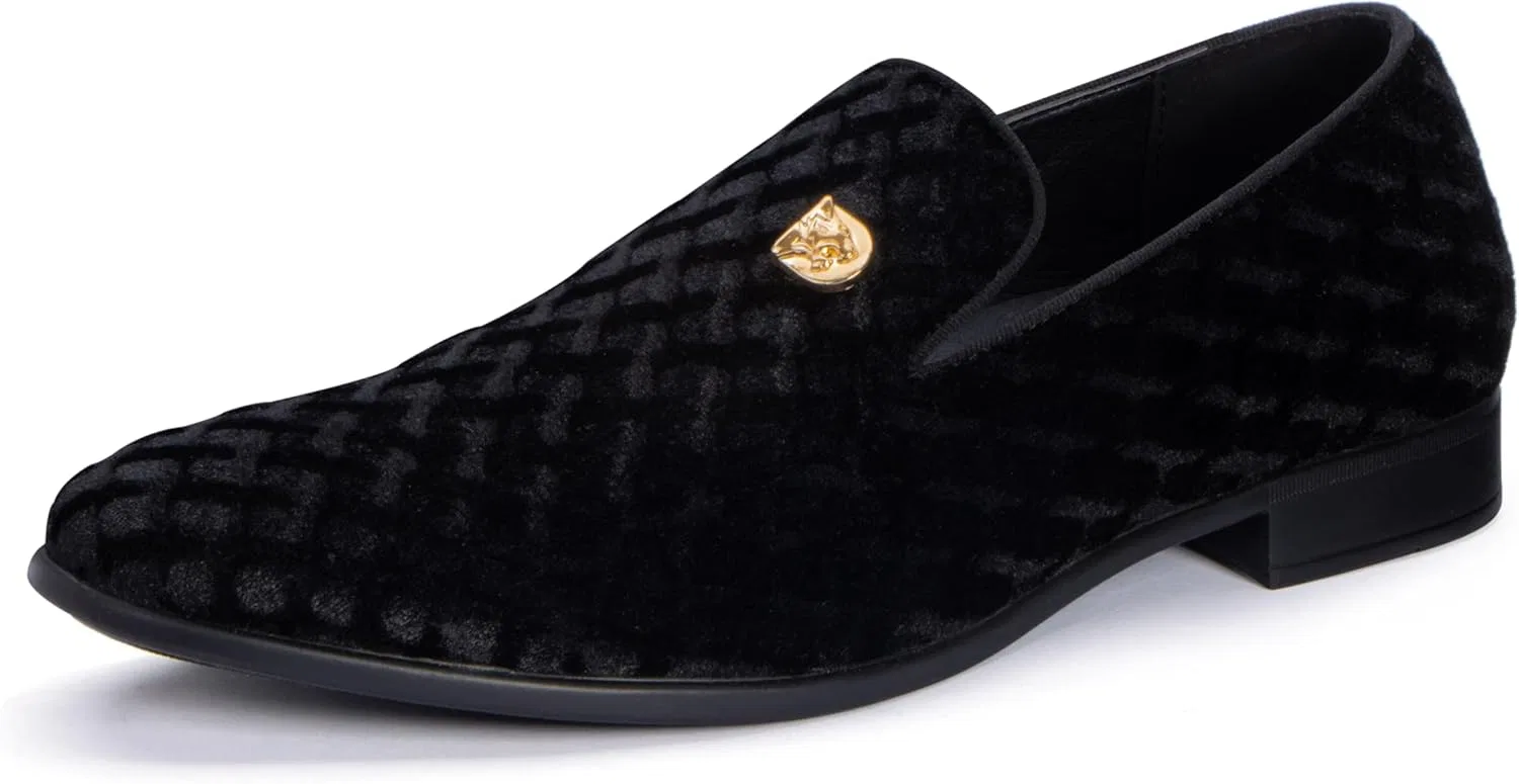 Лоферы замшевые мужские, Black Crushed Velvet REIHUANNE