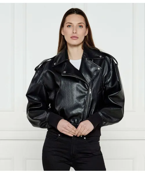 

Кожаная куртка Alipha-1 Loose fit Hugo, черный