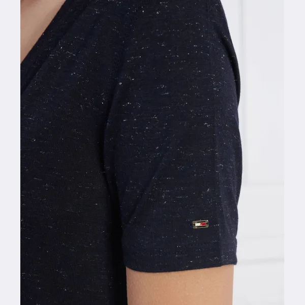Футболка обычного кроя Reg v-nk fem из нержавеющей стали металлик Tommy Hilfiger, синий — фото 4