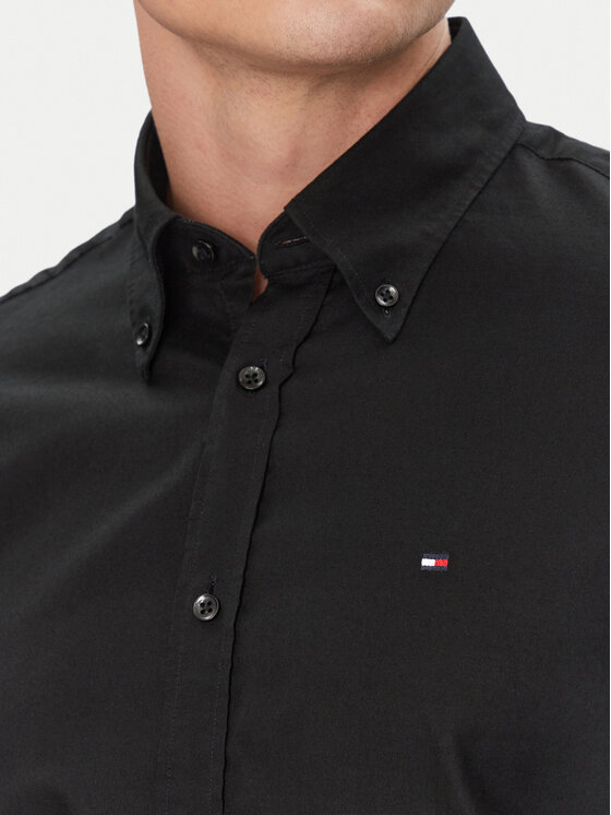 Рубашка облегающего кроя MW0MW38658 Tommy Hilfiger, черный — фото 4