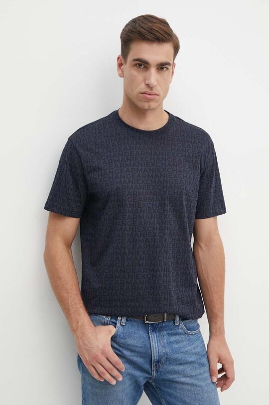 

Хлопковая футболка Armani Exchange, темно-синий