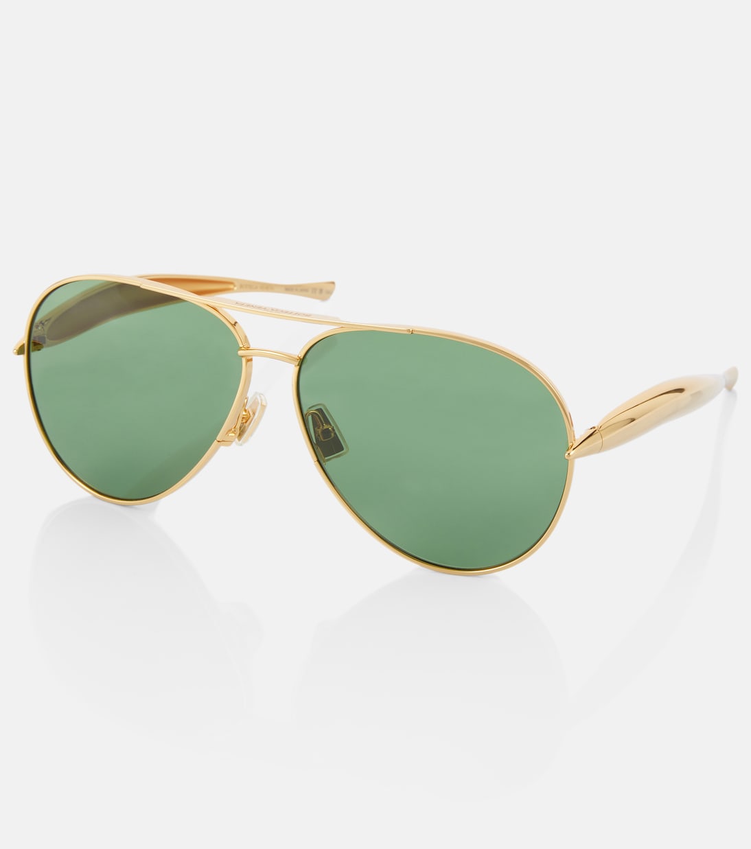 Солнцезащитные очки Sardine Aviator Bottega Veneta, Gold-Gold-Green — фото 4