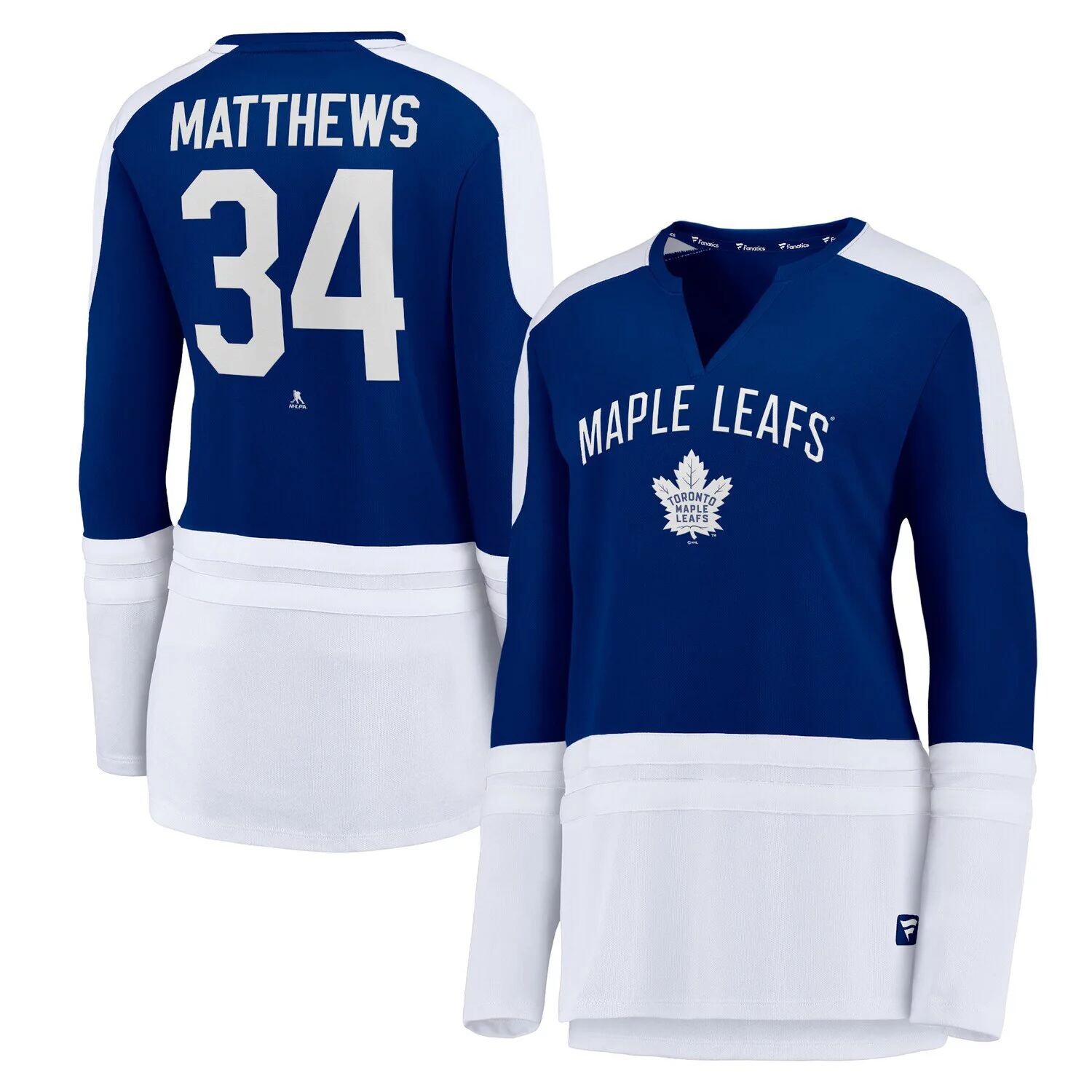 

Женская футболка с логотипом Fanatics Auston Matthews синего/белого цвета Toronto Maple Leafs Power Player с длинным рукавом и вырезом в горловине Fanatics, Синий, Женская футболка с логотипом Fanatics Auston Matthews синего/белого цвета Toronto Maple Lea