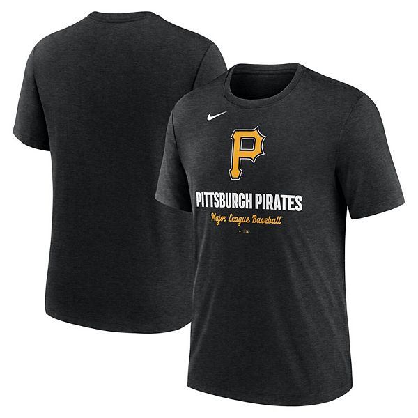 

Мужская футболка heather black с логотипом pittsburgh pirates tri-blend Nike