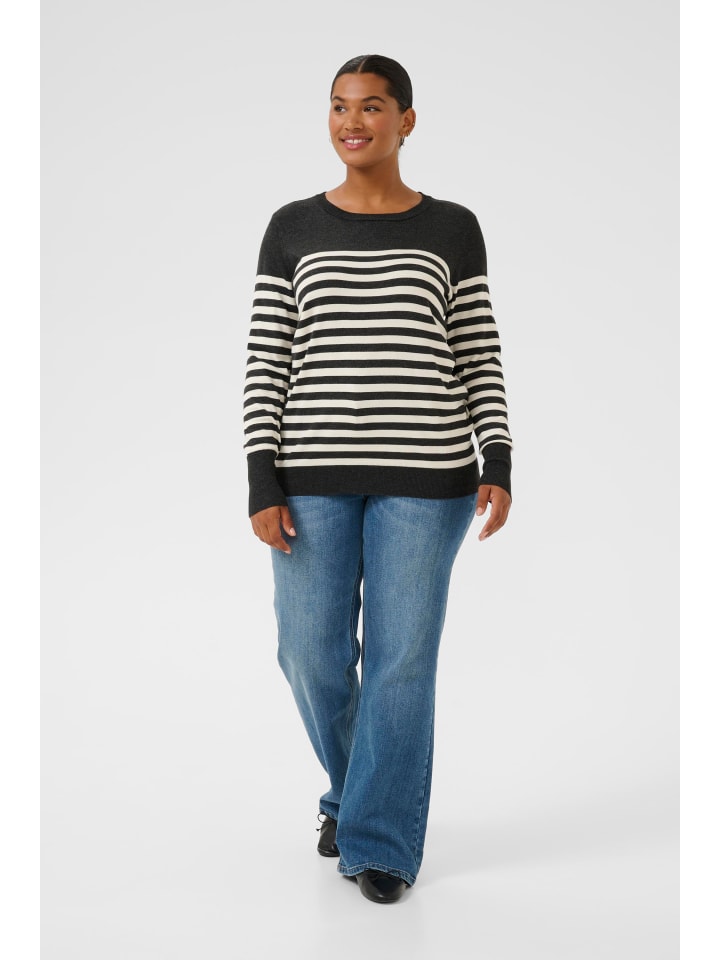 

KAFFE curve Вязаный свитер KClizzy стандартного кроя в расцветке DGM/Turtledove Half Stripe