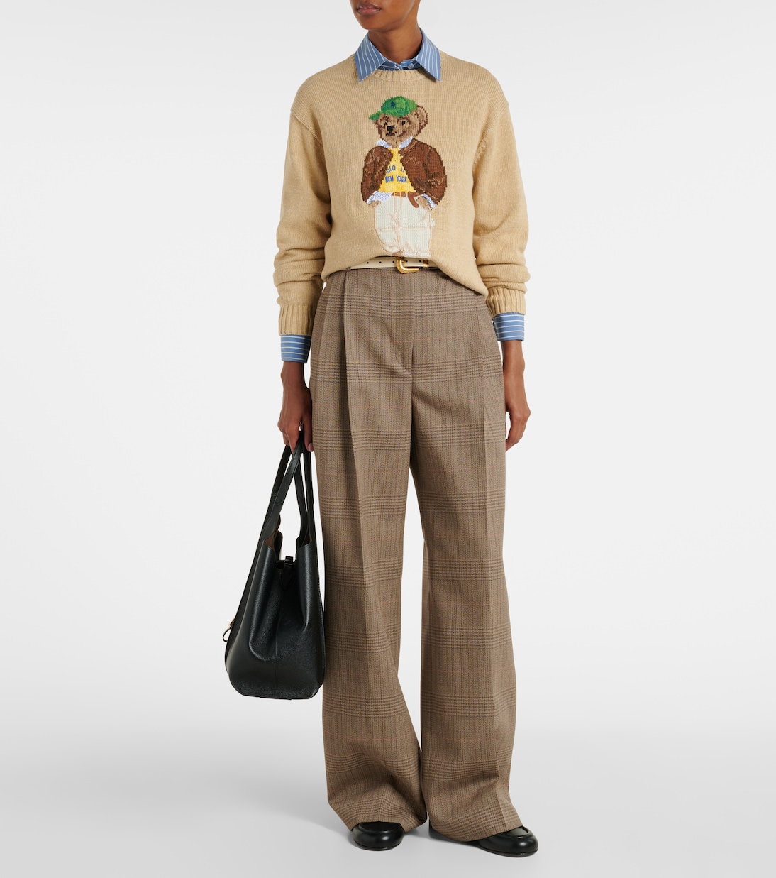 Свитер из хлопка с интарсией Polo Bear Polo Ralph Lauren, Tan Multi — фото 2