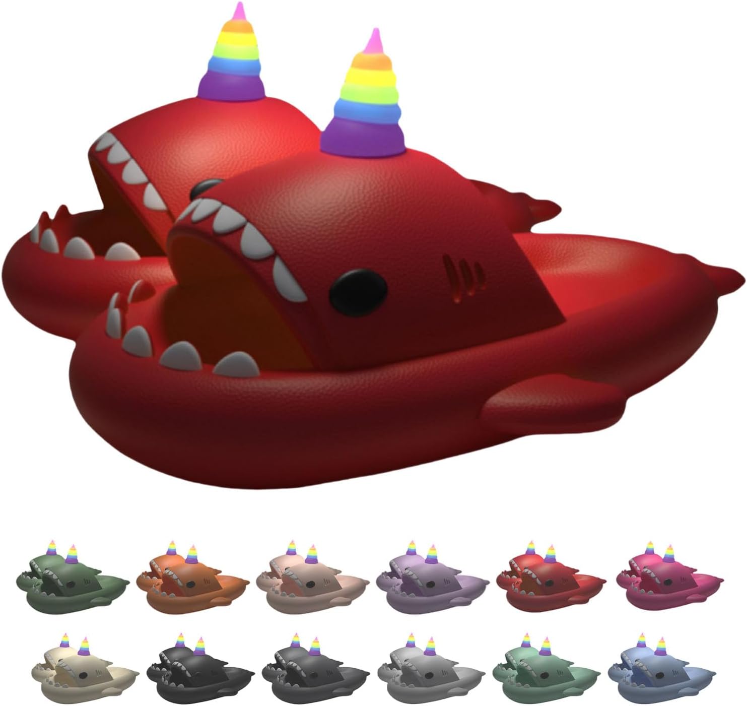 

Тапочки «Единорог-акула» для мужчин и женщин, светящиеся в темноте, из мягкого ЭВА, летние, нескользящие, быстросохнущие Generic