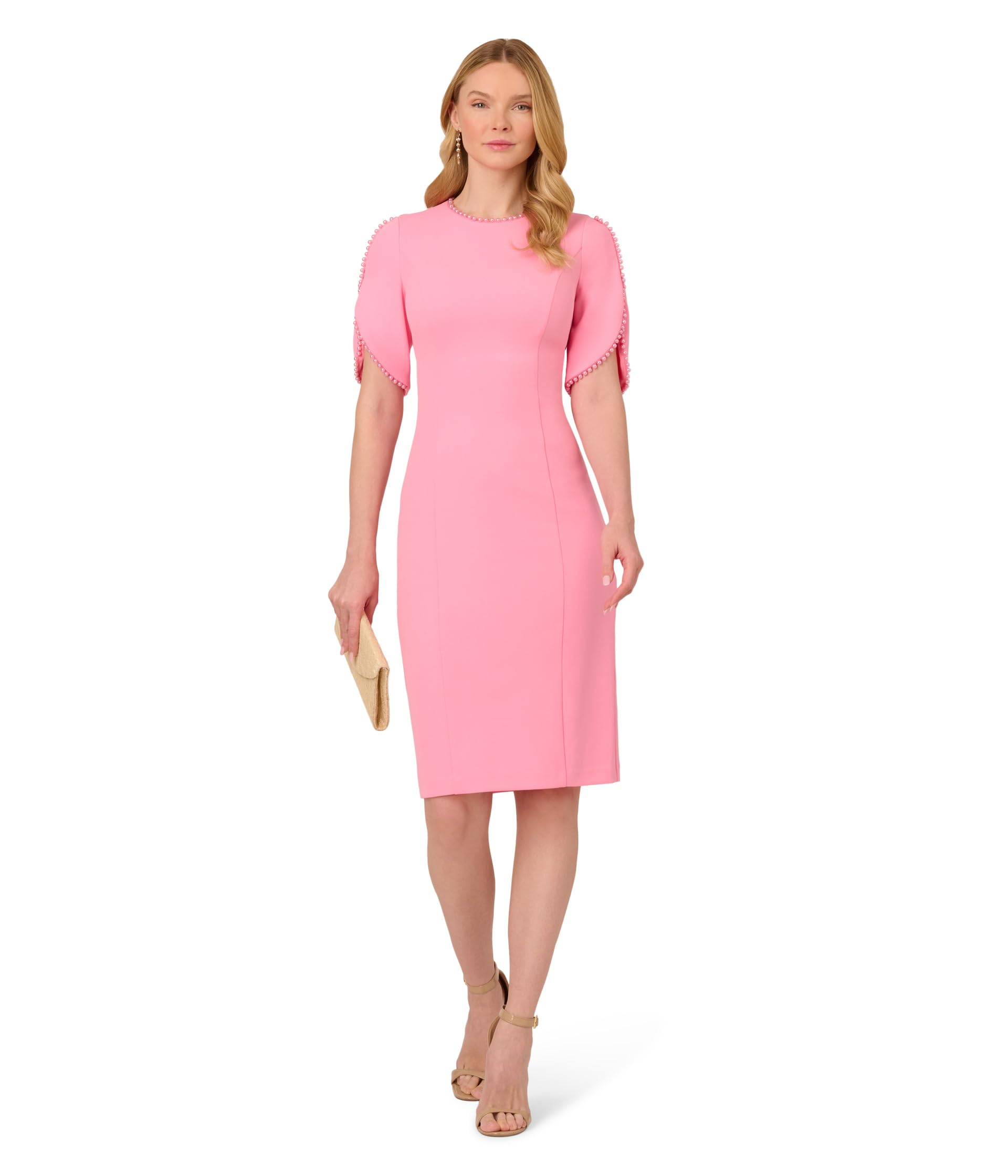 

Платье Adrianna Papell Knit Crepe Pearl Midi Dress, Cherry Blossom