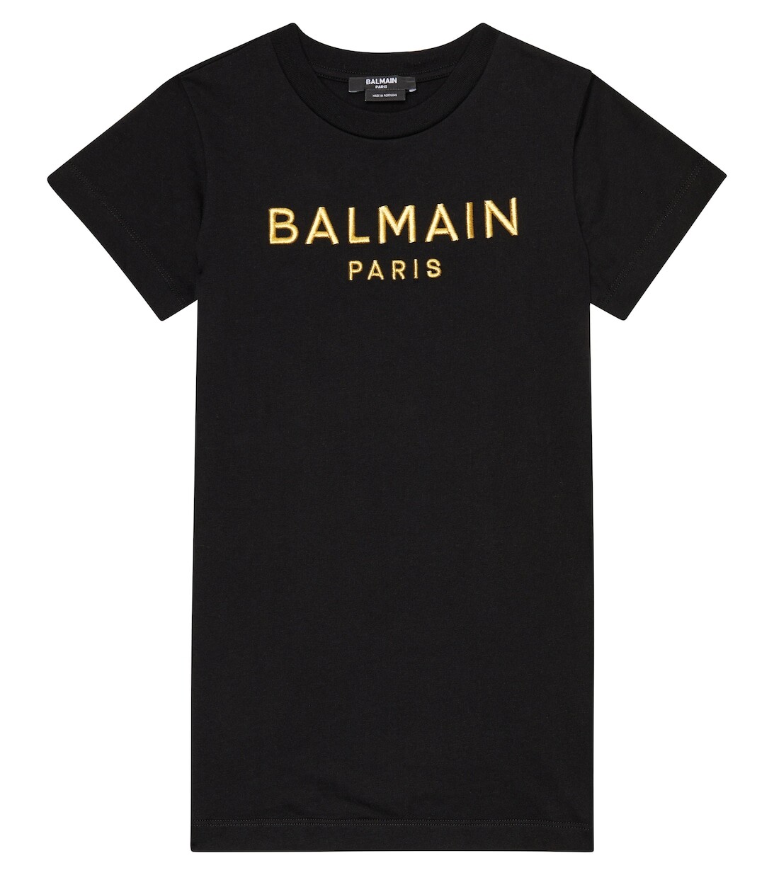 

Платье из хлопкового джерси с логотипом Balmain, черный