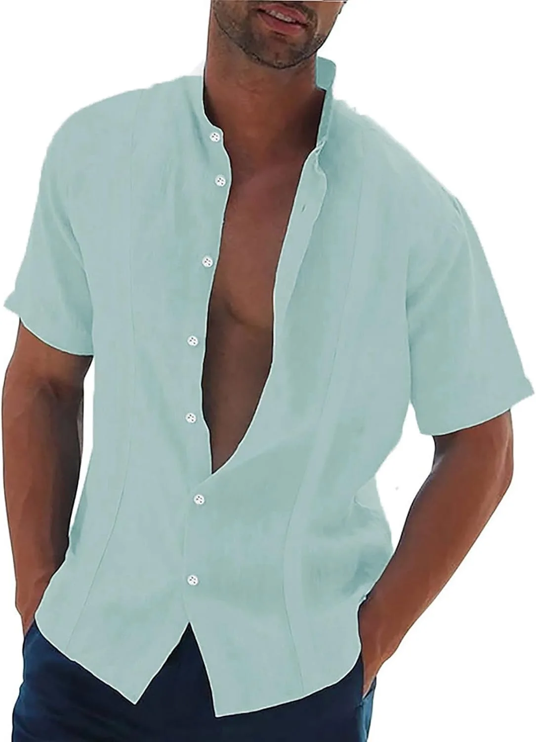 Мужская рубашка с коротким рукавом Henley Linen