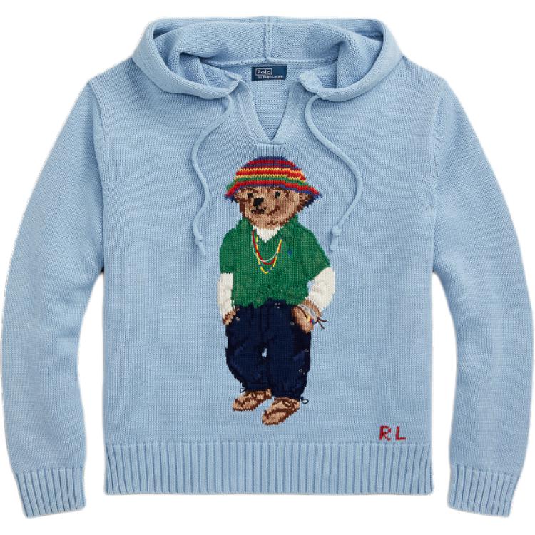 Толстовка с капюшоном Polo Bear вязаная Polo Ralph Lauren, синий — фото 3