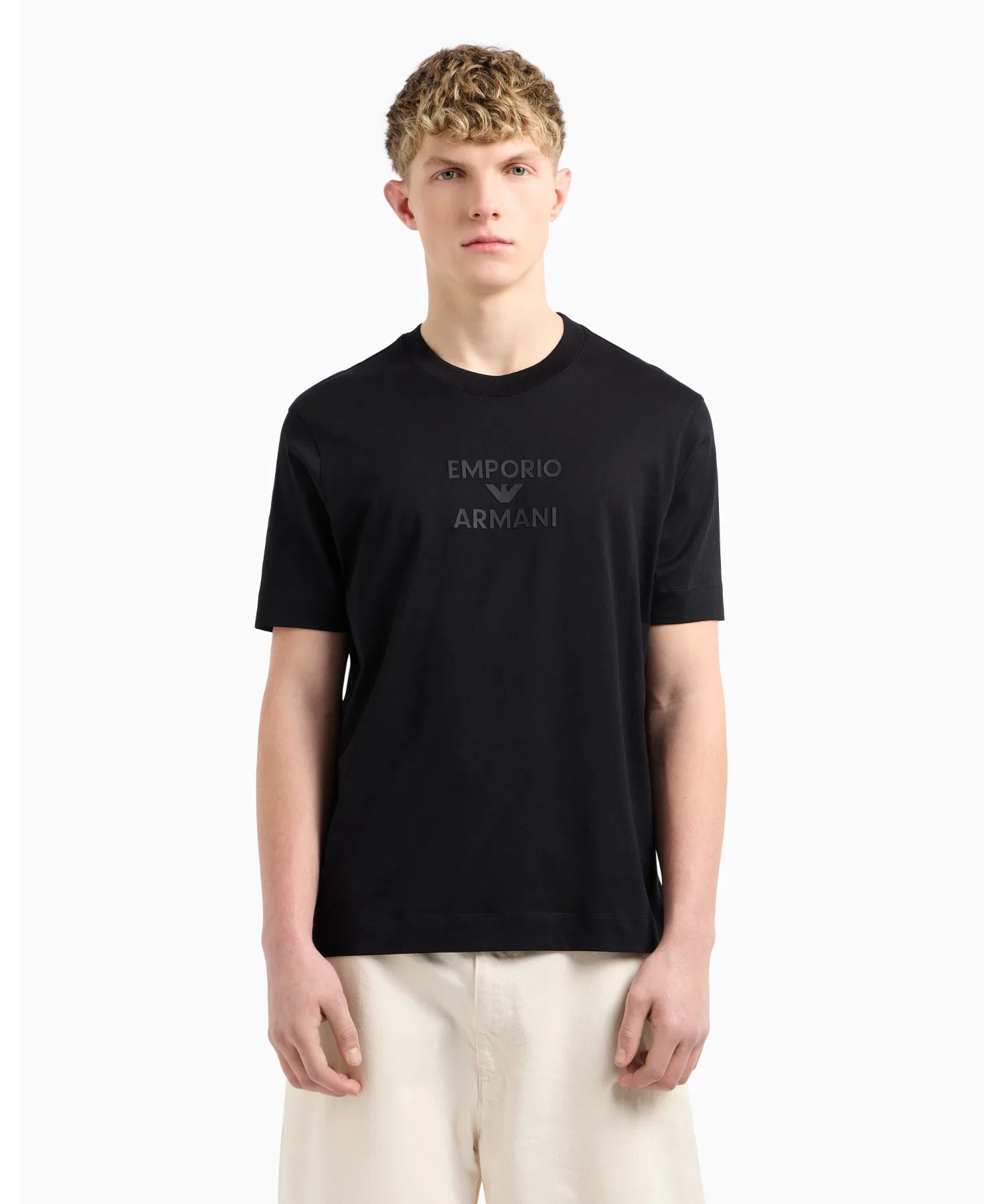 Мужская футболка EMPORIO ARMANI из хлопка с логотипом — фото 3