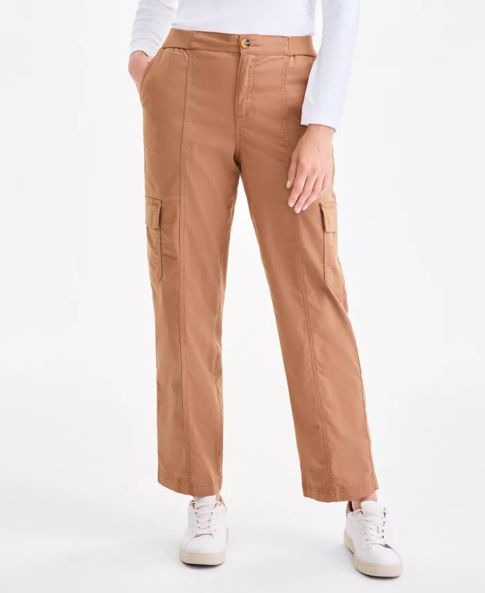 

Женские брюки-карго с комфортной талией Style & Co, коричневый/бежевый