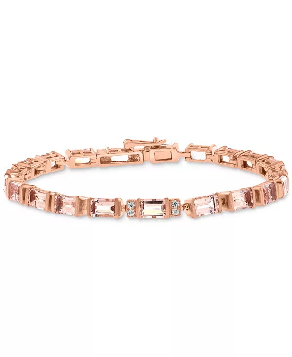 

Гибкий браслет с морганитом Эффи (11-3/4 карата, tw) и цирконом (1/2 карата, tw) из стерлингового серебра с позолотой 14 карат Effy Collection, morganite