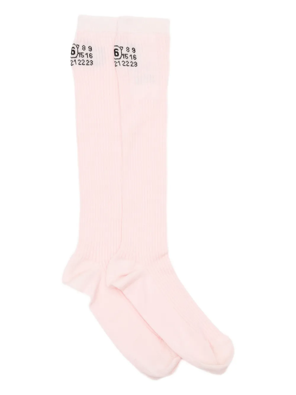 

Гольфы в рубчик Mm6 Maison Margiela, розовый