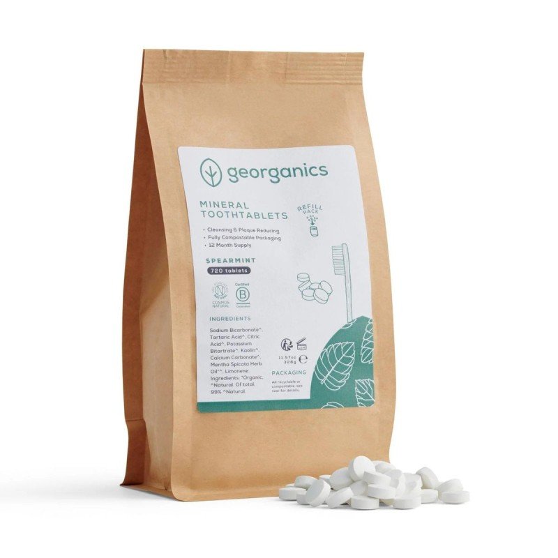 Georganics, натуральная зубная паста Spearmint в таблетках, 720 таблеток — фото 2