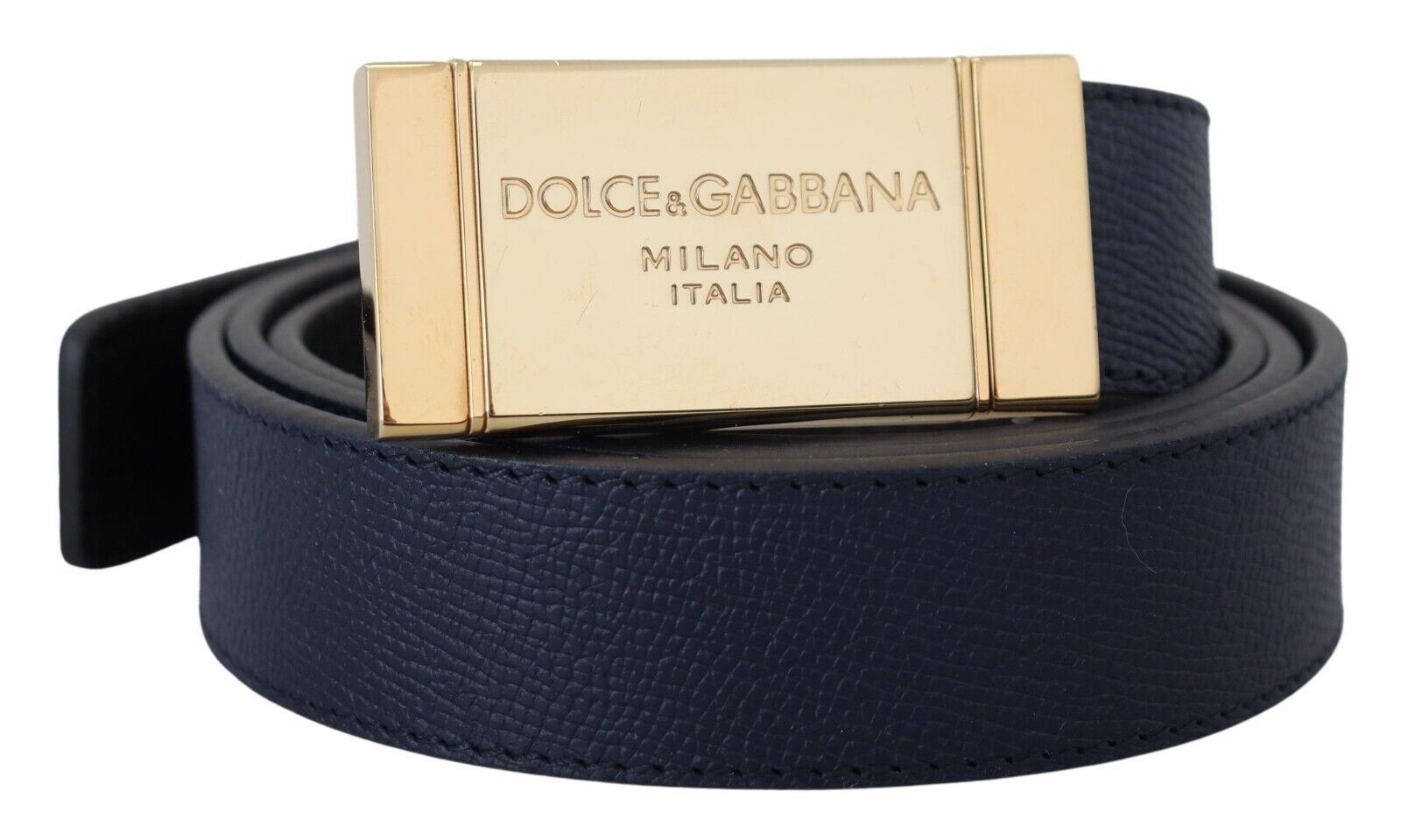 

Элегантный синий кожаный ремень с металлической пряжкой Dolce & Gabbana