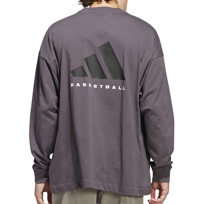 Футболка adidas Basketball Long Sleeves T-Shirt 'Purple', фиолетовый — фото 3