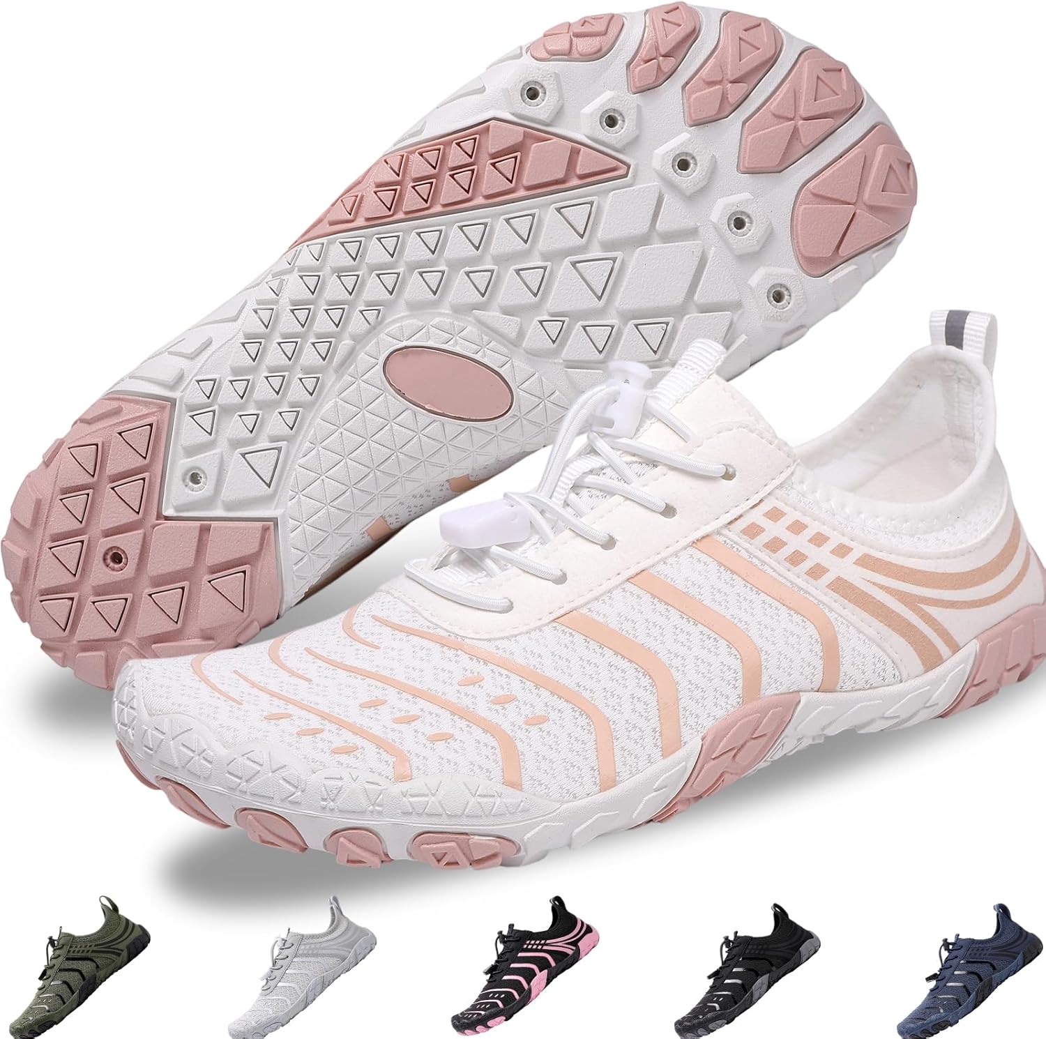 

Кроссовки для походов для женщин и мужчин - быстро сохнущие, с широкой носочной частью, для пляжа, плавания, спортивные кроссовки Ieirye, белый