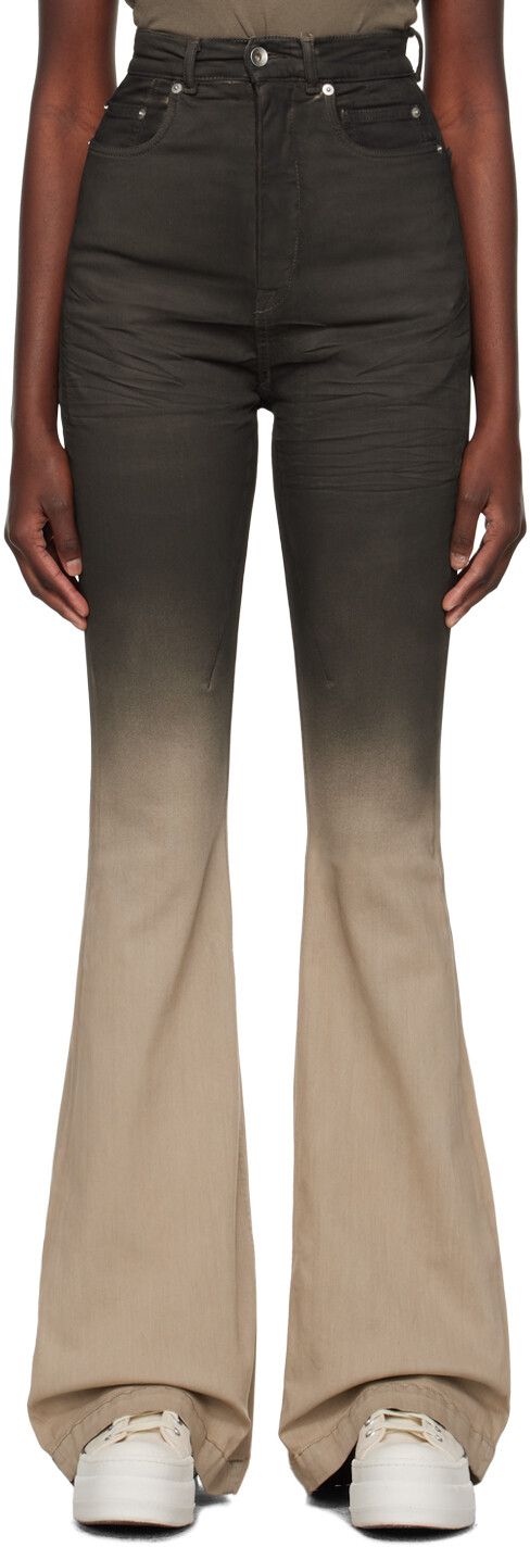 

Черные и кремовые джинсы Bolan Rick Owens DRKSHDW