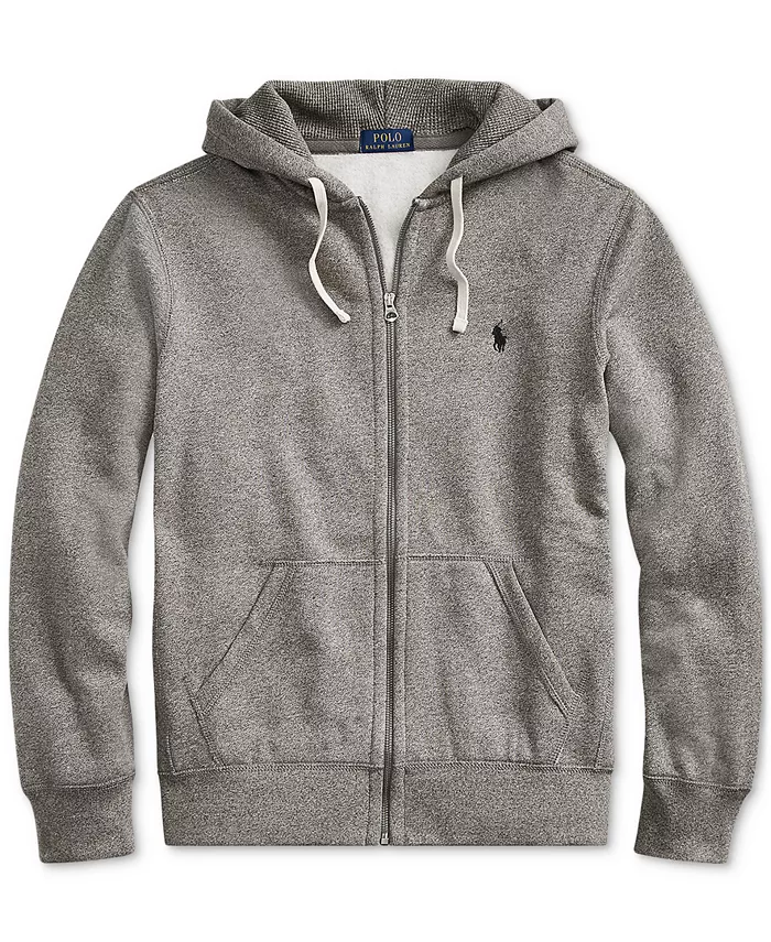 Мужская толстовка с капюшоном Signature Fleece Polo Ralph Lauren, серый — фото 3