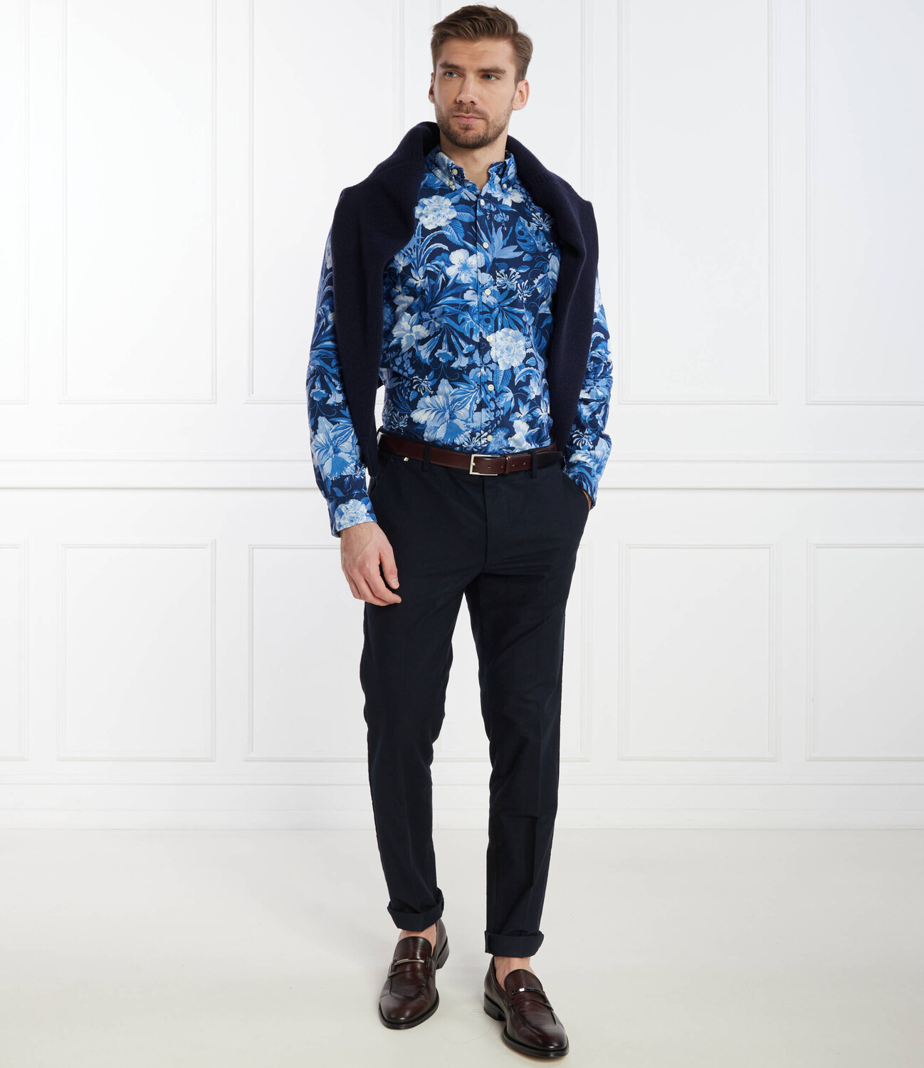 Рубашка POLO RALPH LAUREN Custom fit, темно-синий — фото 2