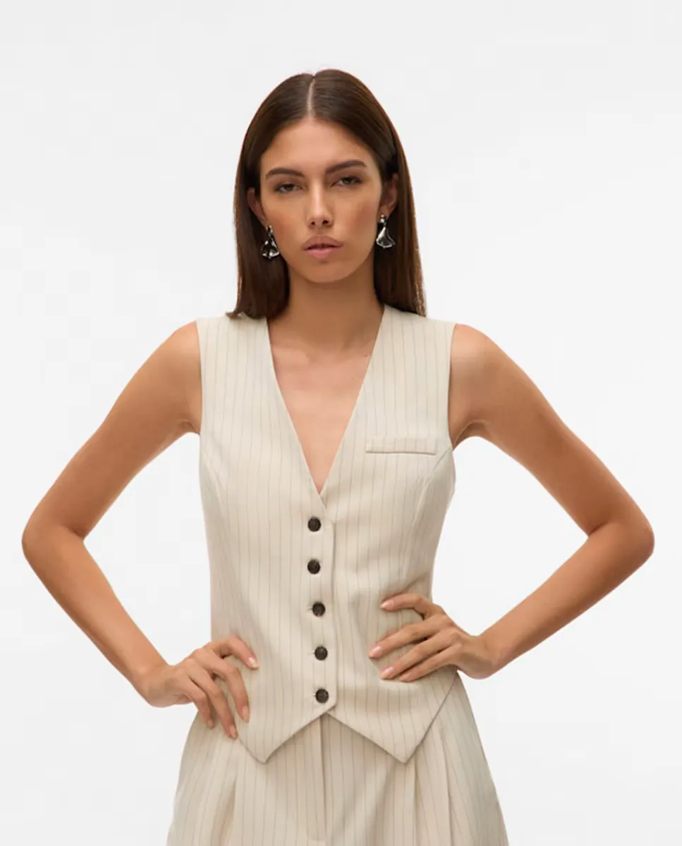 

Женский жилет в полоску Vero Moda, белый
