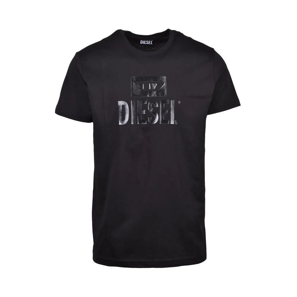 

Черная хлопковая футболка Diesel, черный