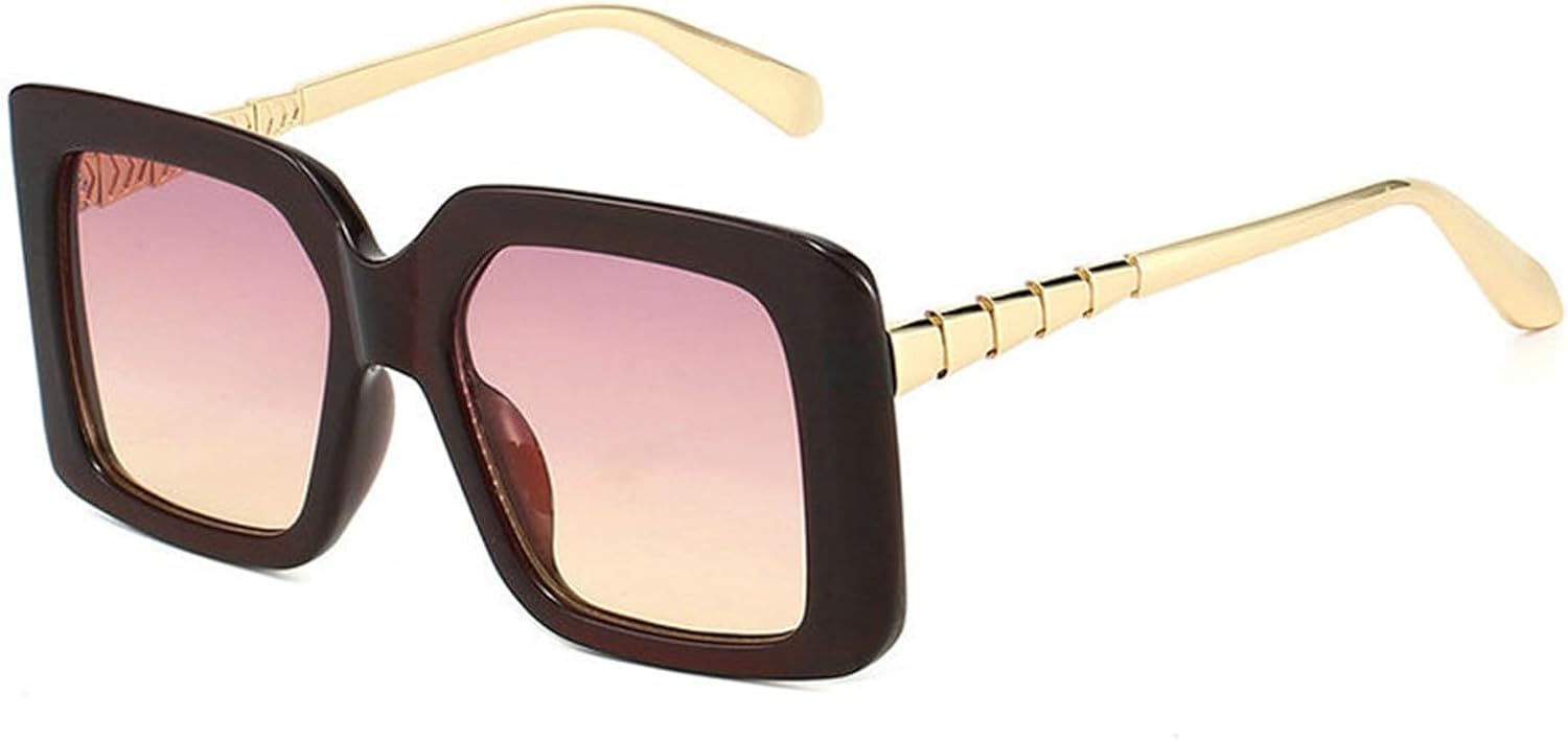 

COTIA 2025 Модные квадратные солнцезащитные очки для женщин и мужчин, увеличенного размера, с выразительным дизайном, стильные, для активного отдыха и путешествий, Tea