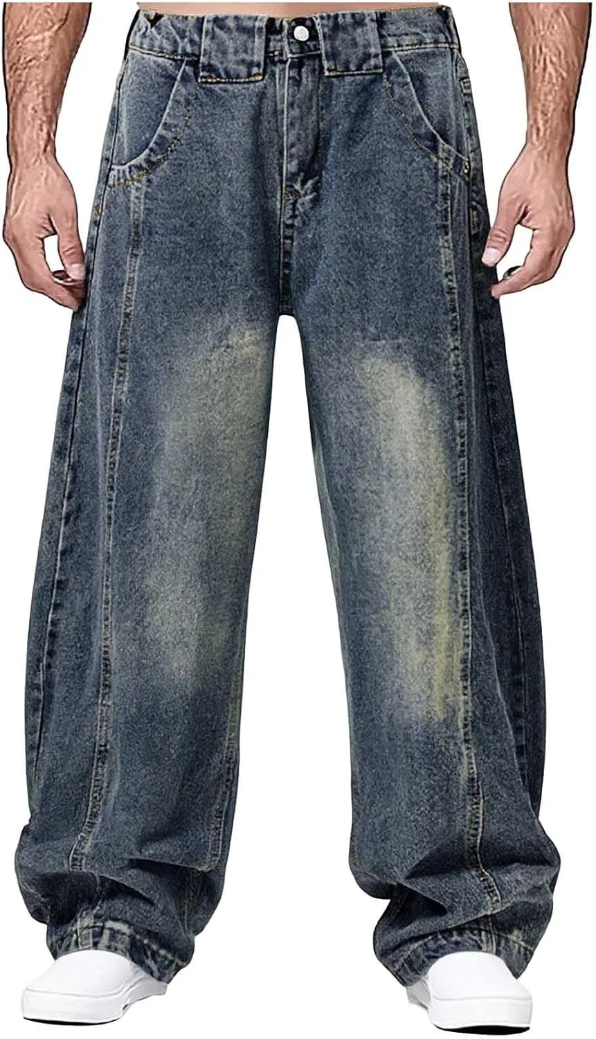 Джинсы свободные, Oversized, Dark Blue