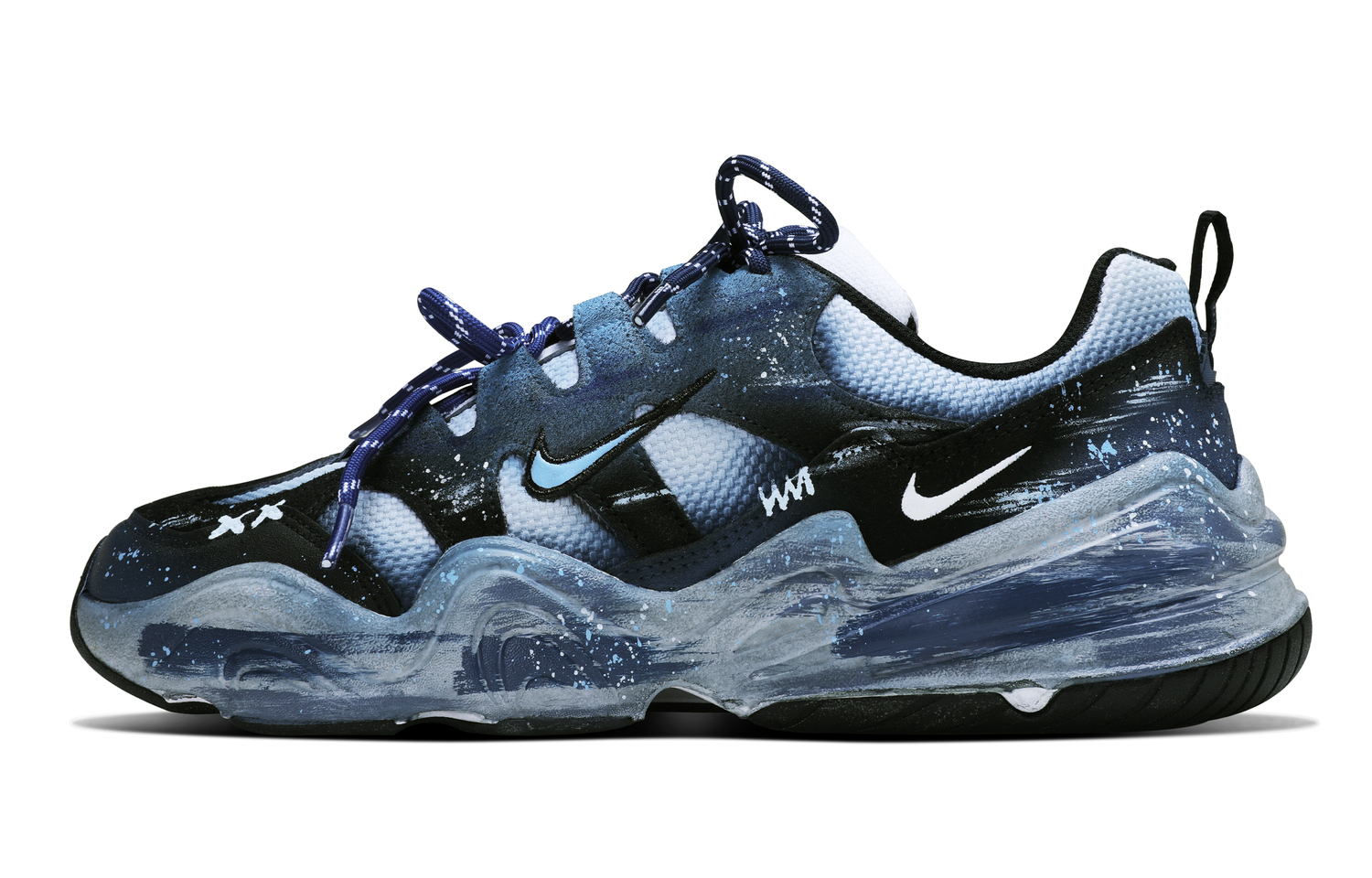 

Nike Тех Хера устойчивые к истиранию нескользящие низкие кеды унисекс синие, цвет Blue
